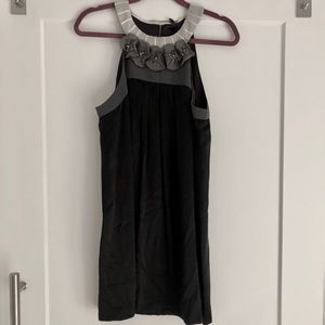 BCBGmaxazria Black Silk Dress with Flowers - NWT